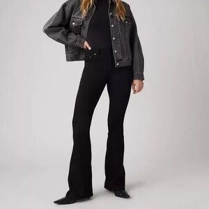 Levi’s Women’s 726 High Rise Black Cotton Blend Retro Flare Jeans Size 33